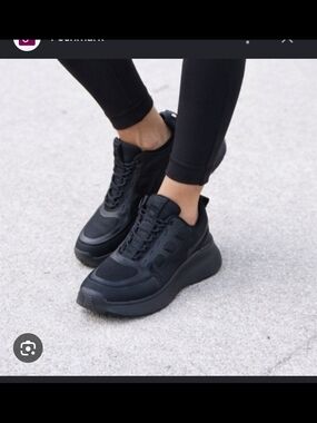 Zara Black Chunky Lace-Up Women’s Sneaker